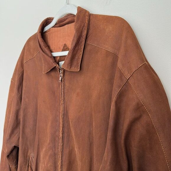 Vintage 80's Remy Men’s Buttery Soft Leather Bomber Jacket Brown Size 42 - Picture 4 of 16